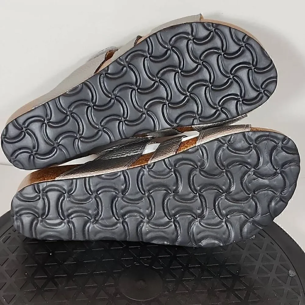 Cloudwalkers Plus Size Wedge Penny in Pewter Metallic Women's Size 7W
